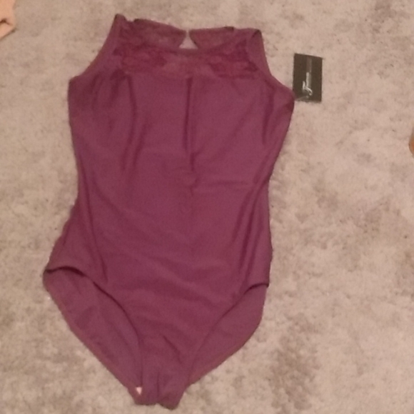 Lace Insert Tank Leotard - Picture 4 of 7